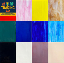 12 Sheets COE 96 Fused Glass Supplies Mixed Colors, 4 X 6 Inch Fusible Stained G