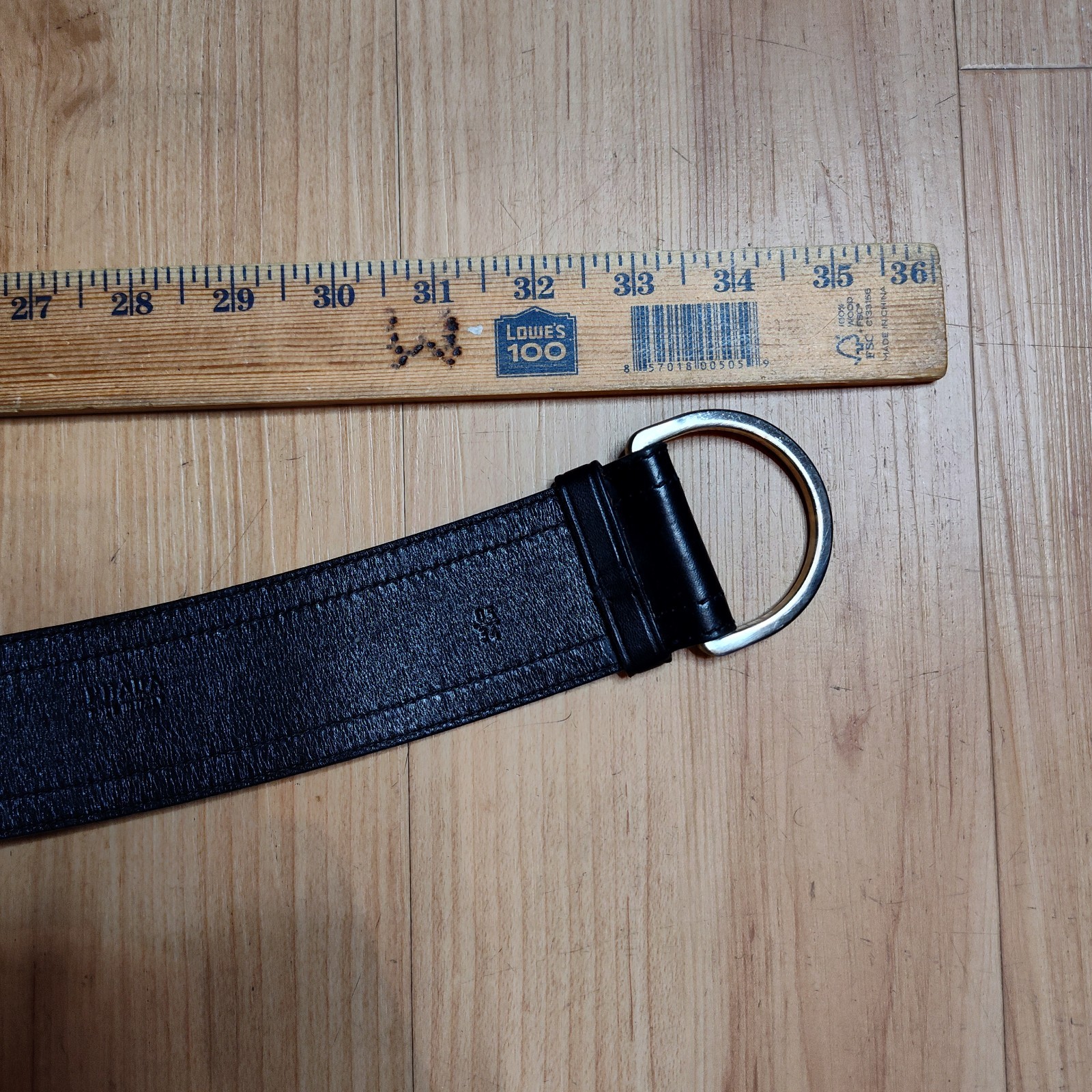 Prada Women's Leather Belt Clip Black 34 Inches  thumbnail 5