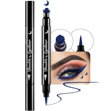 evpct 1Pcs Blue Colored Winged Eyeliners Stamp Blue Moon Face Stamps Makeup E...