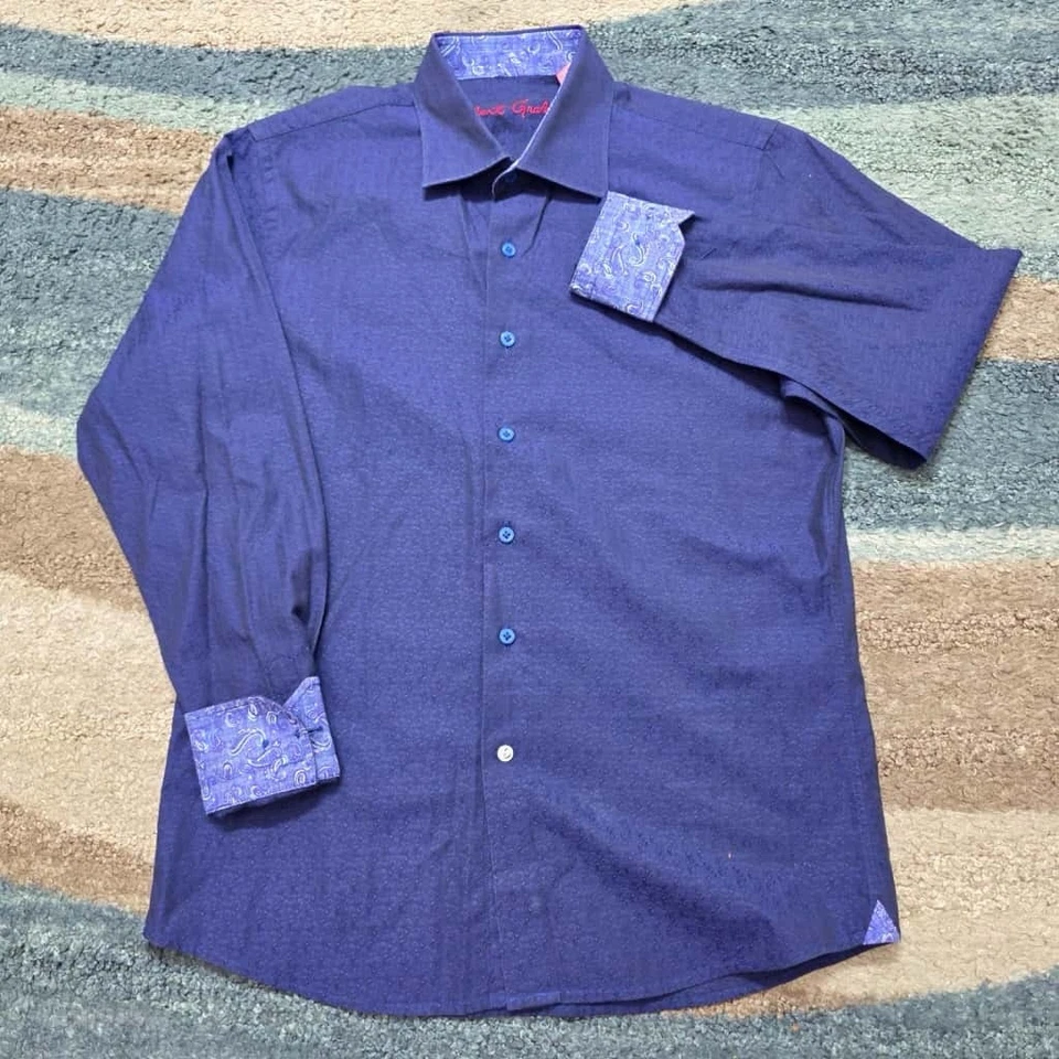 Camisa de vestir Robert Graham para niños L 14-16 paquete de 4 puños abatibles de diseñador Foto 2 de 4