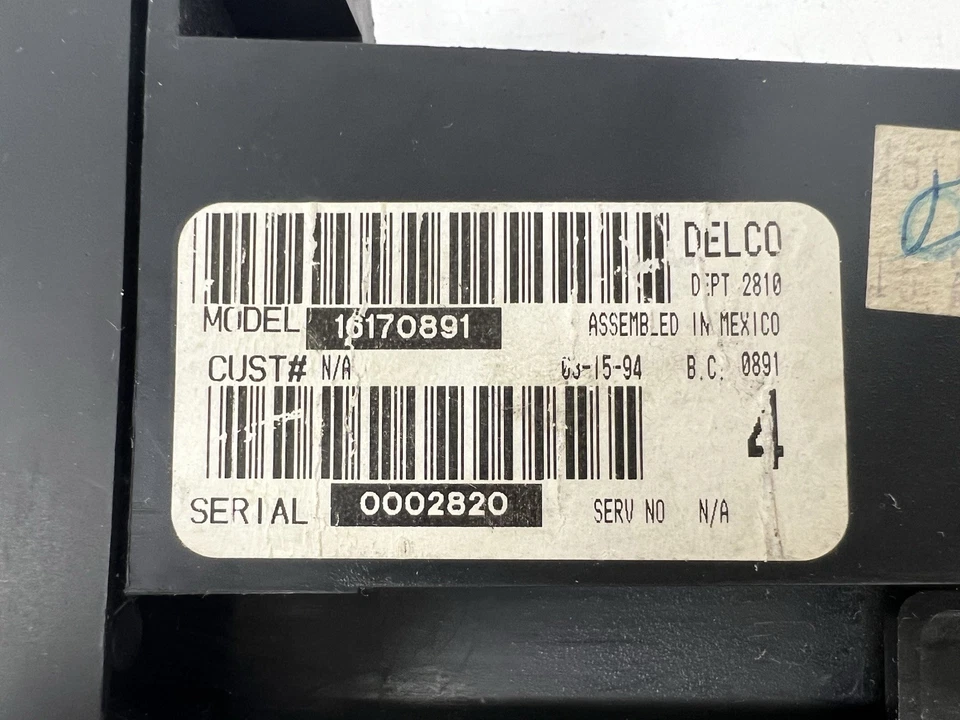 94-96 CORVETTE C4 MANUAL TEMP CONTROL PANEL 16170891 OEM - Image 4 of 4