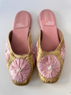 Jeffrey Campbell Mitzy Gold And Pink Slip On Mule Flats Shoes Women s Size 8