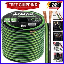 14 AWG Gauge Speaker Wire Cable 100 Feet Stereo, Car or Home Theater CCA