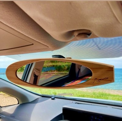 Surfboard-shaped rearview mirror  handmade  long board  version