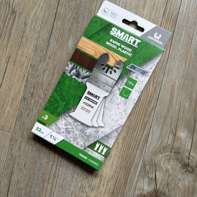 3 x SMART 32mm RAPID Wood/Plastics Clean Precise Cut Multitool Blade Set, H32RW3