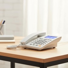 Hands-Free Analog Telephone with Speed Dial and Blue Backlight for Home/Office