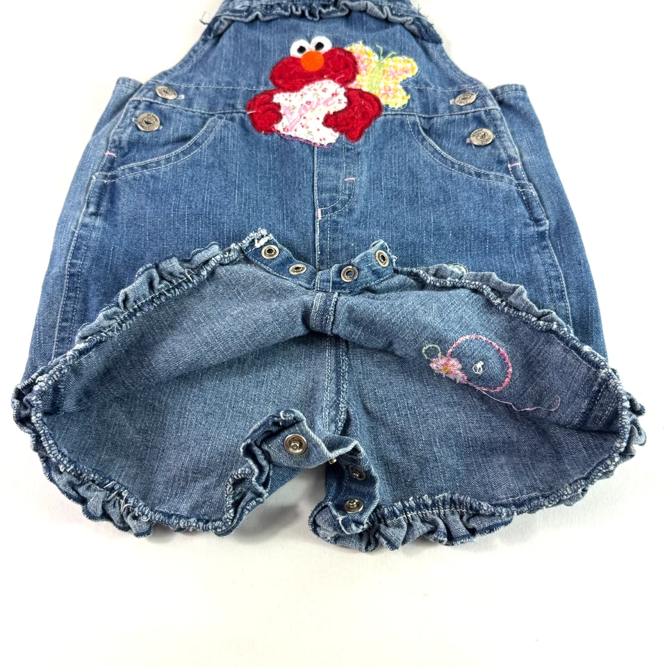 Mono vaquero vintage años 90 Y2K Plaza Sésamo Elmo bebé bordado 24 meses Foto 3 de 4