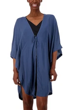 Jantzen Woven Curve Hem Tie Front Cover-Up Marine