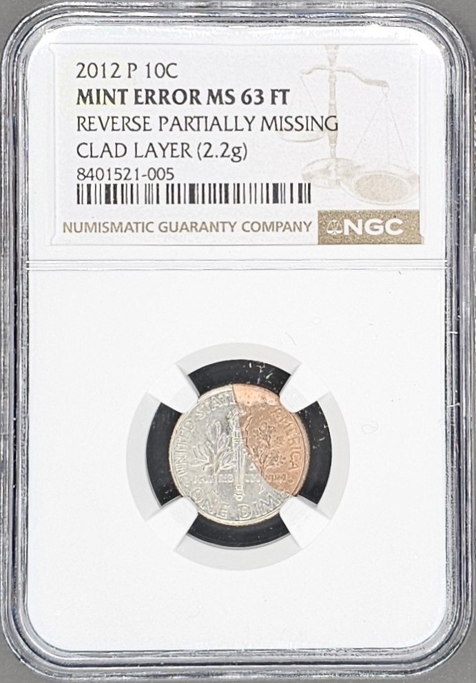 2012-P Mint Error Dime Reverse Partially Missing NGC MS 63 FT | eBay