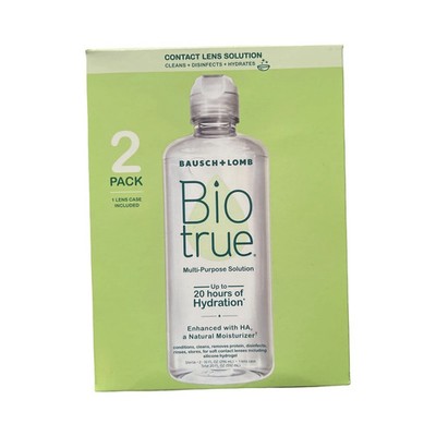 Biotrue Contact Solution Multi-Purpose Solution with Lens Case, 2-Pack Exp 01/27