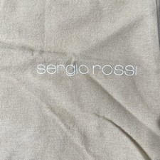 Sergio Rossi Drawstring Dust Bag Cover Tan Brown Handbag Shoes 13" x 10"