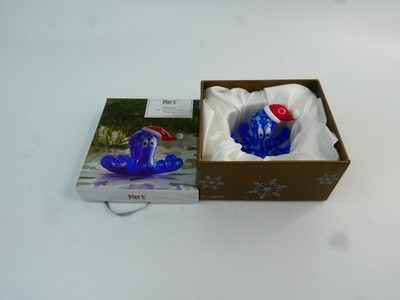 Pier 1 Imports Ocho The Octopus Santa Hat Blown Glass Christmas Original Box