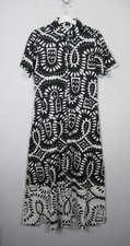 White Stuff Womens Rua Midi Jersey Shirt Dress Black Print Size 8 - 22