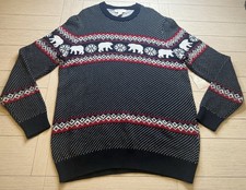 Aspen NWT 100 Cotton Men  s Sweater Sz XL Navy Red Snowflake Polar Bear Holiday