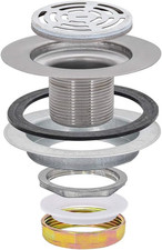 Kitchen Sink Strainer with Flange and Die-Cast Nut, Stainless Steel Flat-Top Str