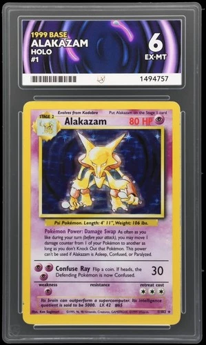 1999 Alakazam Base Set 1/102 Holo ACE 6