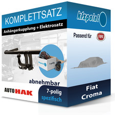 Für Fiat Croma 05- AUTO HAK Anhängerkupplung abnehmbar + 7polig E-Satz neu