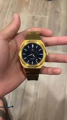Paul Rich Star Dust Men's Quartz Watch Blue Dial Gold Steel Bracelet 43mm 5ATM