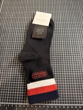 New Embroidered GUCCI Socks Blue, Red, White And black. Italian Made Socks