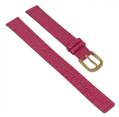 Uhrenarmband 13mm für Casio Damenuhr LA670WEGL Leder rosa