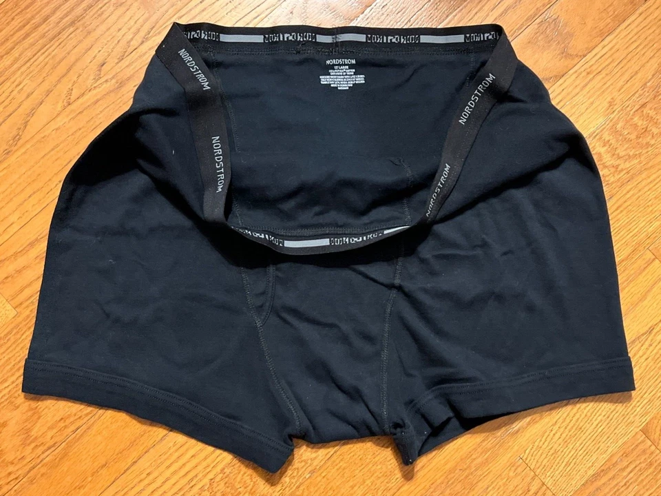 UNO (1) ~ Calzoncillo Boxer Negro Elástico 100% Algodón Ajuste Nordstrom™ para Hombres Talla XXL Foto 4 de 4