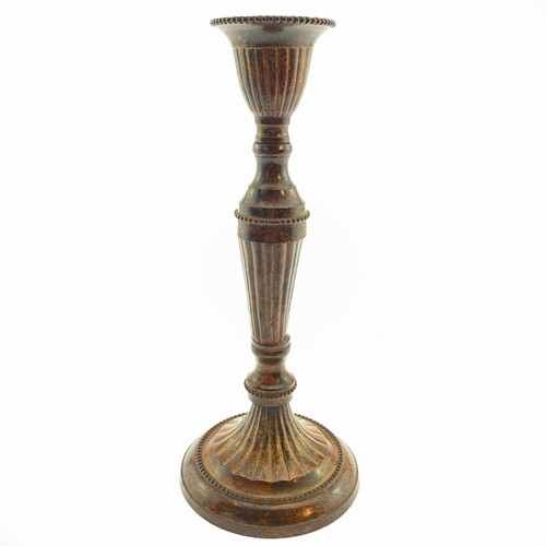 VTG Ornate Solid Brass Candlesticks Hosley India Fluted Ribbed French Style Pair - Picture 7 of 12