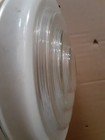 White and Clear Ribbed Glass Ceiling Mount Lamp Shade — photo 4