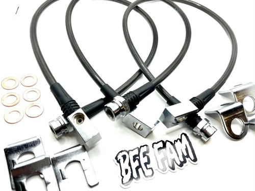 BFE Front Rear Extended Stainless Brake Lines Wrangler 87-06 Cherokee XJ 84-01 - Bild 7 von 7