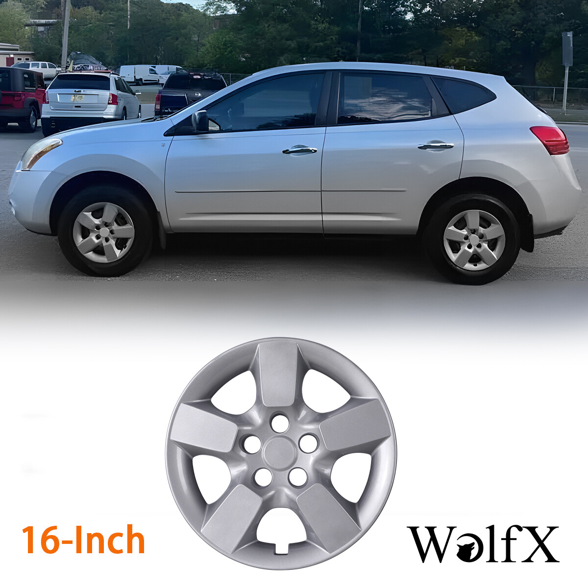 16-Inch Hubcap Cover for 2008-2015 Nissan Rogue R16 Wheel Replacement