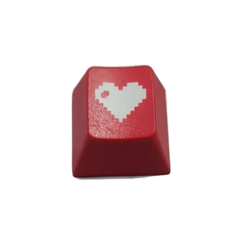 Mechanical Keyboard Caps Accessories for Key Red Pixel Heart Square Game PBT