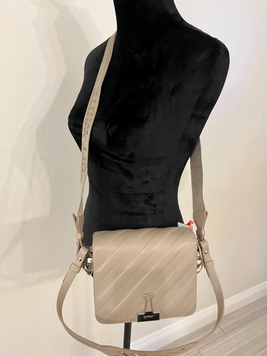 off white c o virgil abloh beige shoulder bag