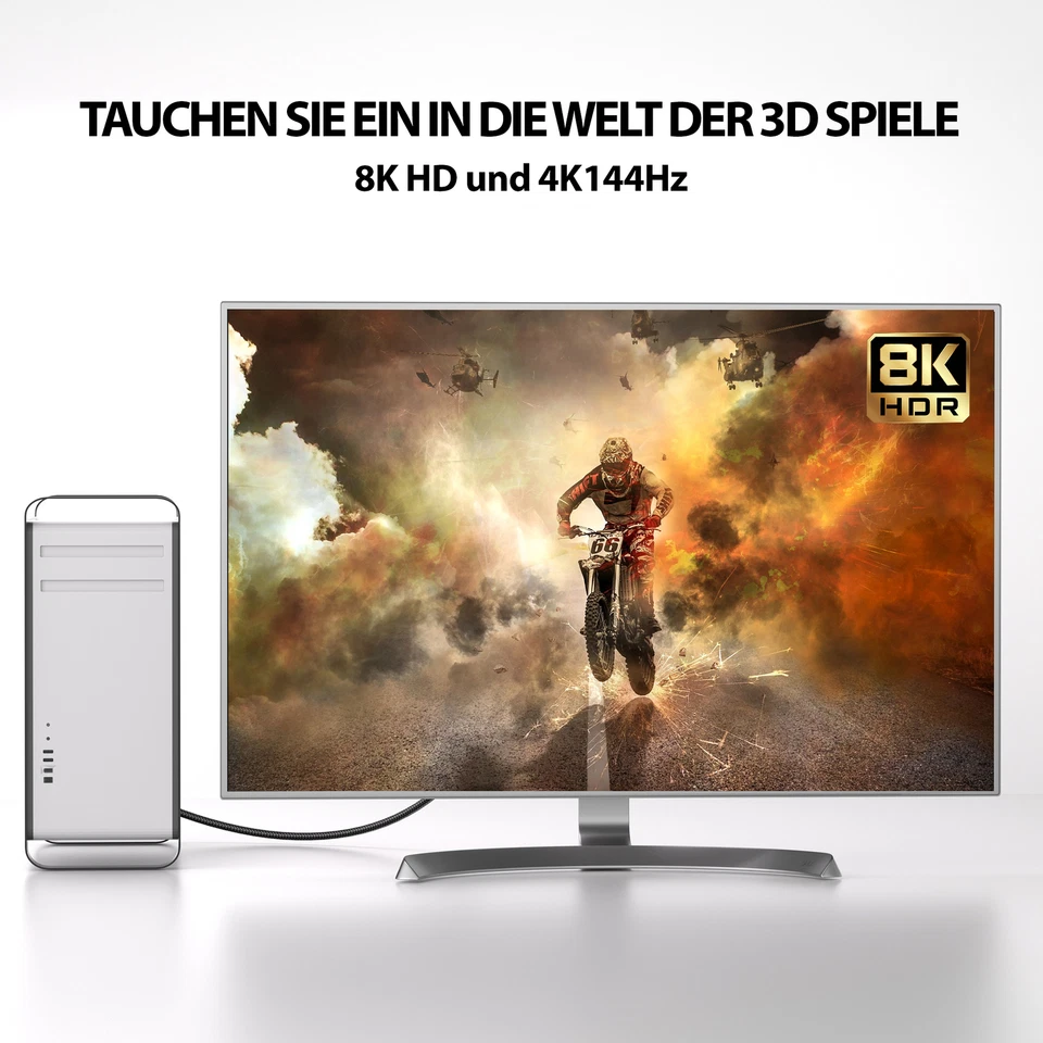 3m DisplayPort 1.4 Kabel 8K DP 8K@60Hz HBR3 32,4 Gbps DSC Freesync G-Sync Gaming - Bild 3 von 4