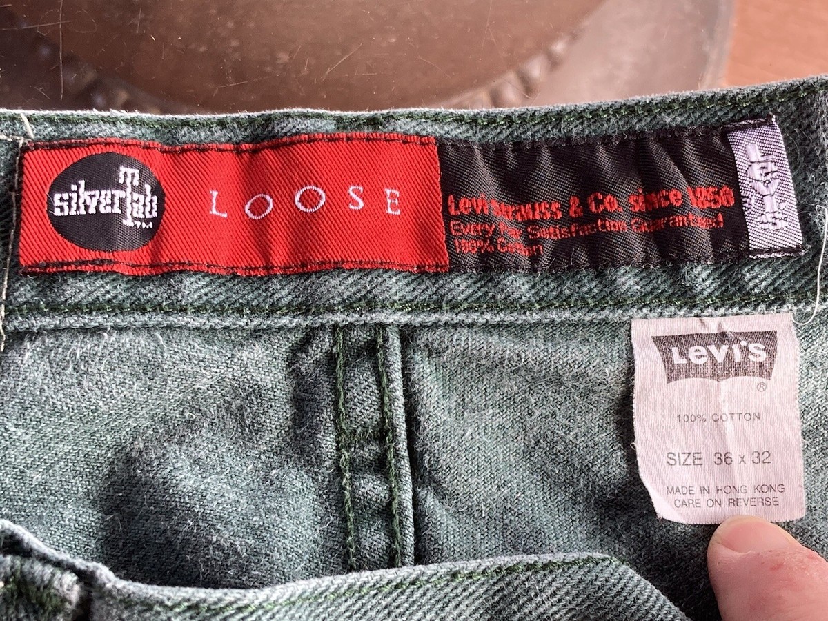 VTG 90s Levis SilverTab Green Loose Jeans Mens 36x32- *FITS VTG 90s Levis SilverTab Green Loose Jeans Mens 36x32- *FITS