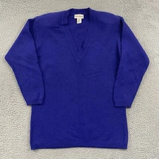 Vintage Potomac Collection Sweater Womens M Indigo Lambswool Angora 80s Knit