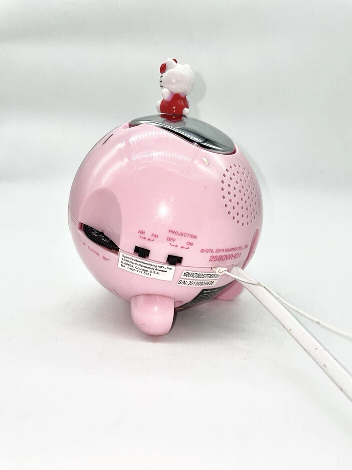 Reloj despertador vintage Hello Kitty rosa radio AM FM proyección pantalla de tiempo LED Foto 4 de 4