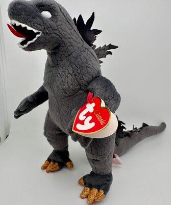 Godzilla Classic Beanie Baby White Eyes 2001 Ty Japan Exclusive New W/Tag