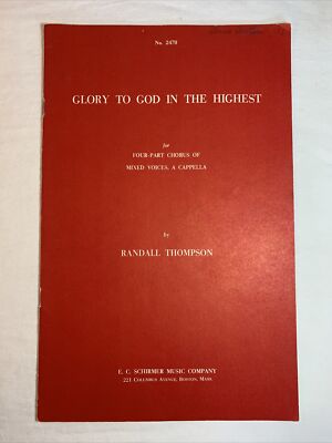 Glory To God In The Highest Sheet Music For  Four- Part Chorus of Mixed Voices B