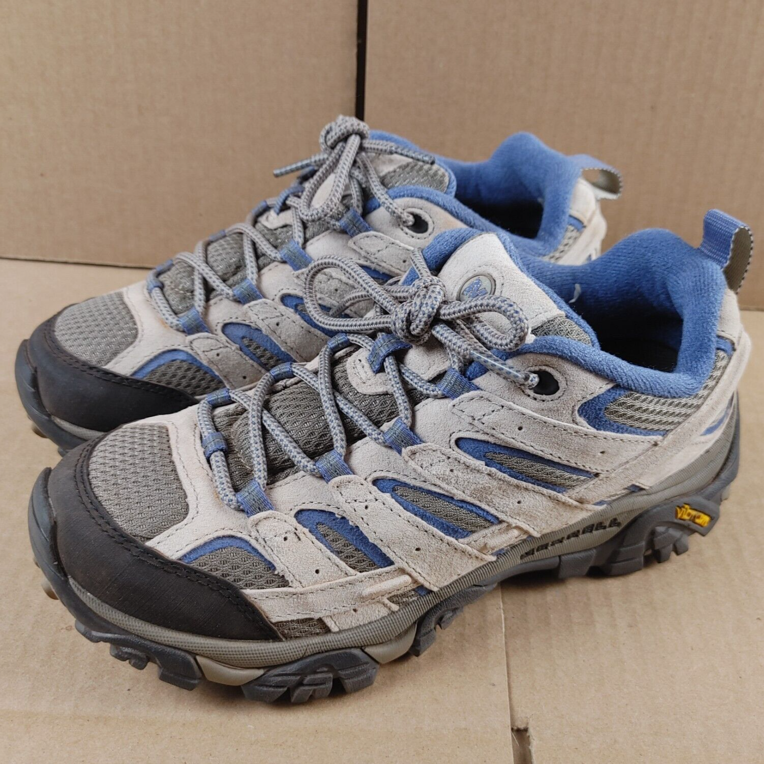Scarpe da trekking Merrell da donna US 8 M MOAB 2 sfiato in pelle stivali marrone blu J06018