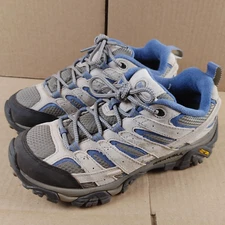 Merrell Womens US 8 M MOAB 2 Vent Leather Hiking Shoes Boots Tan/Blue J06018