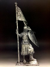 Tin toy soldiers Russian warrior XIII century 54mm figurine metal sculpture
