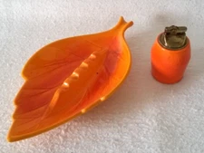 MCM Haeger Orange 185-S Ashtray W/RARE Lighter