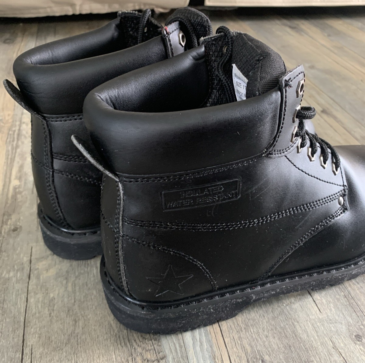 Mens Five Star Black Leather Insulated Water Resistant Boots  display picture 1