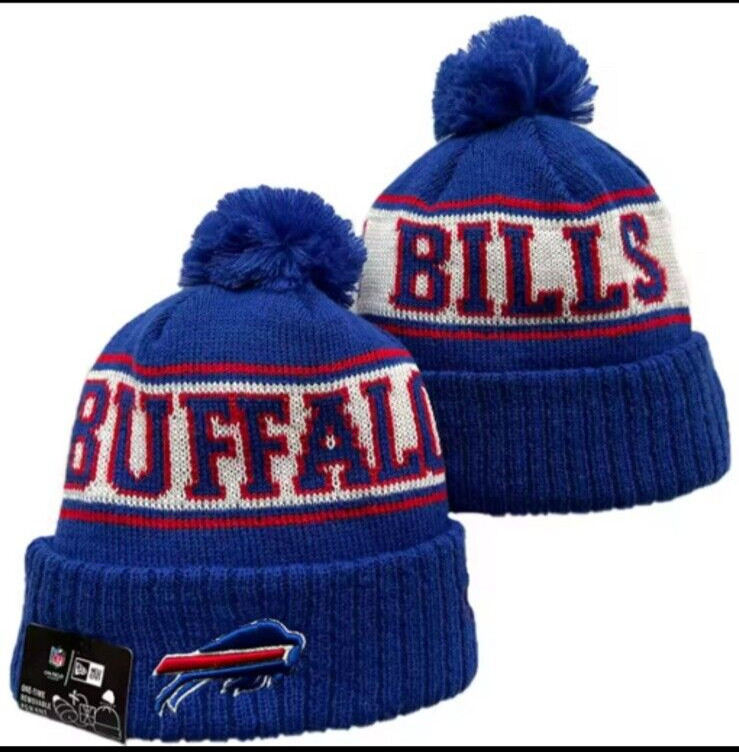 Buffalo Bills Gorro Gorra Azul Nueva Era Pom Invierno Josh Allen Mafia Puño Tejido