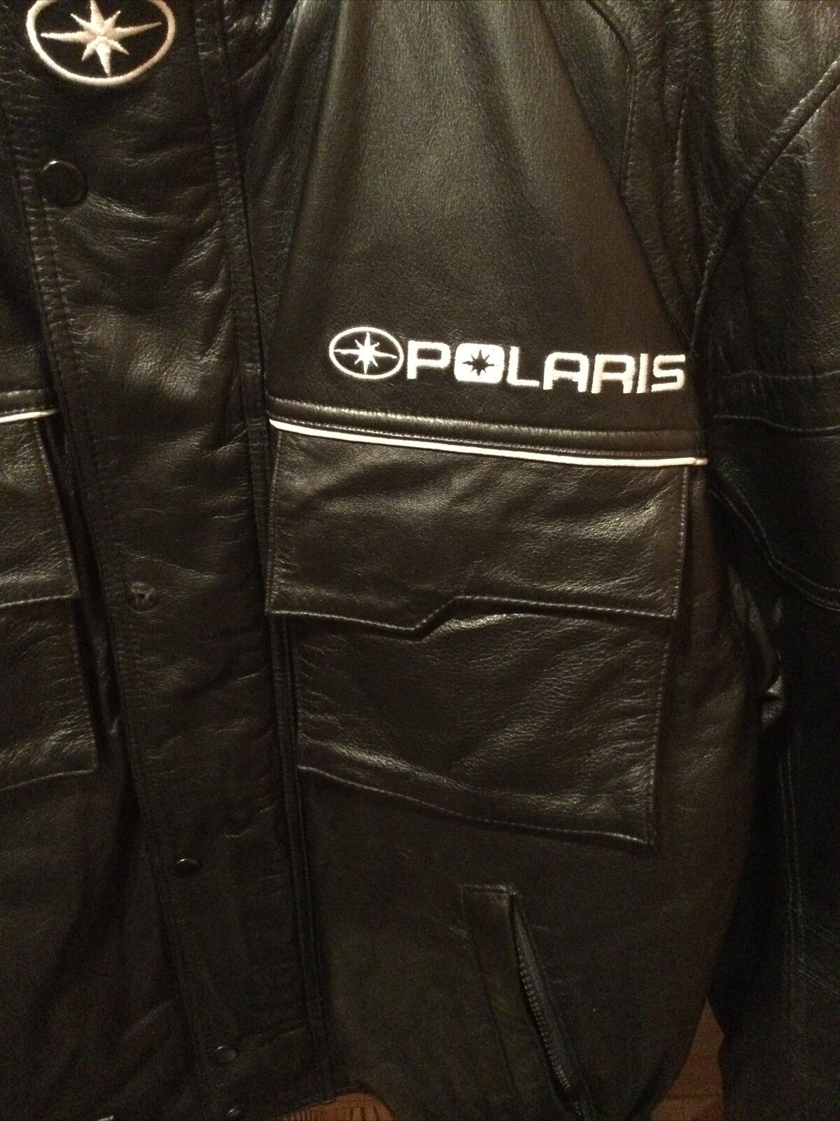 RARE Vintage Leather Pure Polaris Snowmobile Raci… - image 2