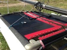 Hobie Cat 14 TURBO Trampoline New Black Mesh with Pocket And Red Tough Wrap 