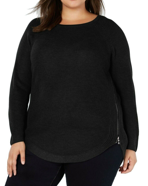 womens black zipper sweater