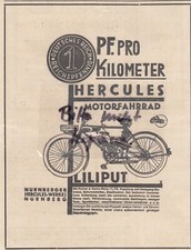 NÜRNBERG, Werbung 1931, Hercules-Werke AG Motor-Fahrrad Liliput