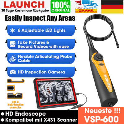 LAUNCH VSP-600 Endoscope Inspektionkamera IP67 5.5mm 360° KFZ Endoskop für X431