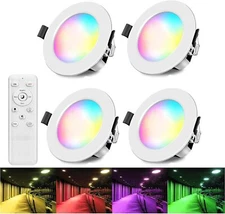 1-4Pcs Bluetooth 9W RGB+CCT Led Downlights Recessed Ceiling Lighting Home Decor