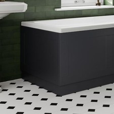 Black Gloss Bath Side Panel 700mm - End MDF Bathroom Traditional Straight Bath